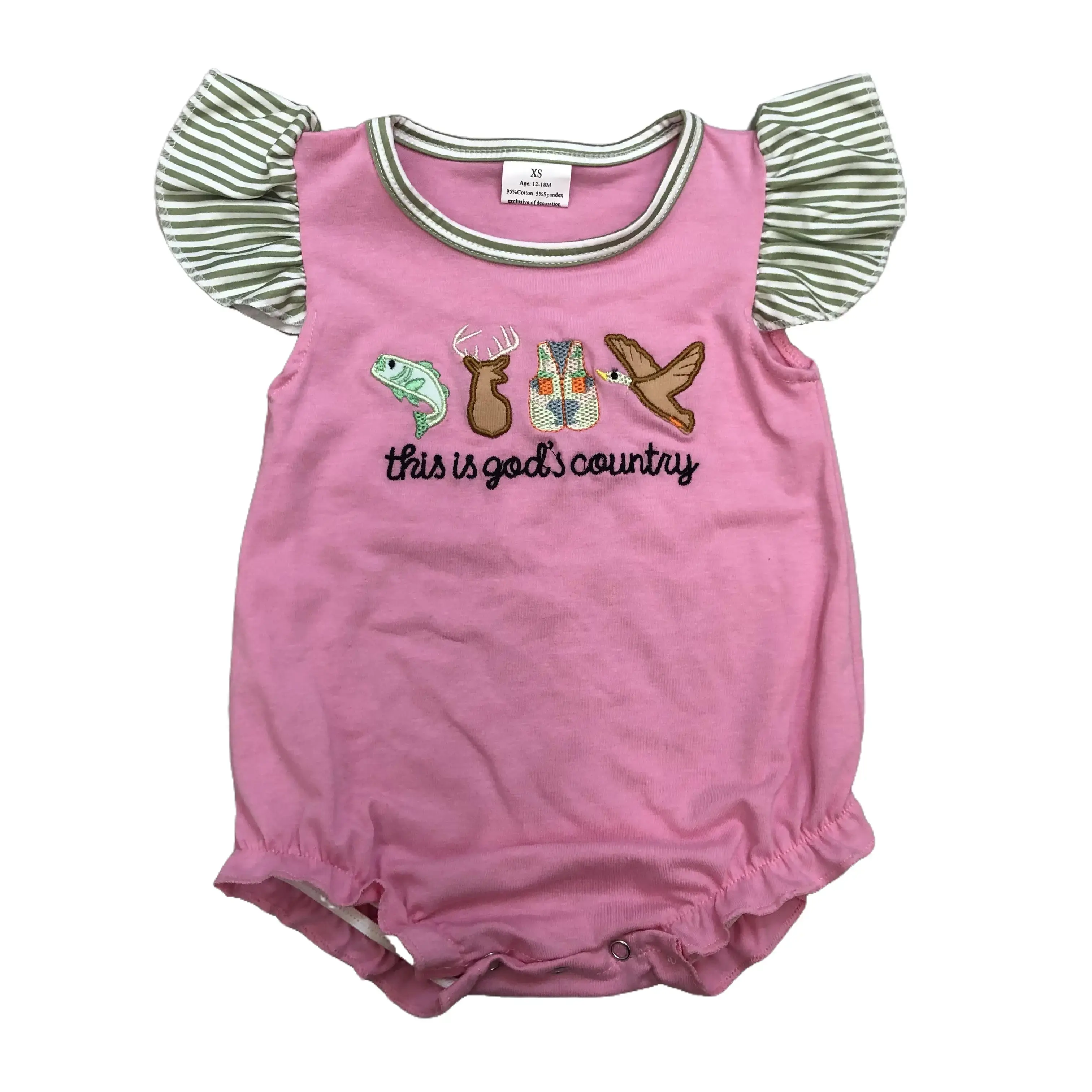 Baby girl summer bubble country girl summer onesie fishing Clothes