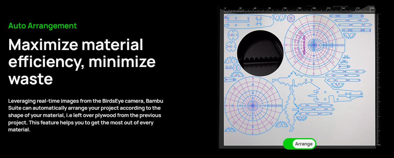 Bambu Lab H2D 3D Printer, Dual-nozzle Multi-material 3D Printing, Optional 10W/40W Laser and Cutting Module, 350*320*325 mm³ Print Volume, 5μm Resolution Optical Motion Calibration, Closed-loop Servo Extruder, 350°C Nozzle & 65°C Active Chamber Heating