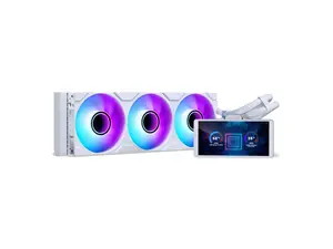Phanteks Glacier One 360M25-LCD AIO Liquid CPU Cooler, 6" IPS LCD HD Display, 120mm M25 Gen2 D-RGB Fans, High-Performance Copper Cold Plate, Intel & AMD Compatible, White