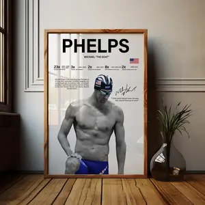 Michael Phelps Wall Art, Swimming Athlete Poster ( Unframed - Print Only )