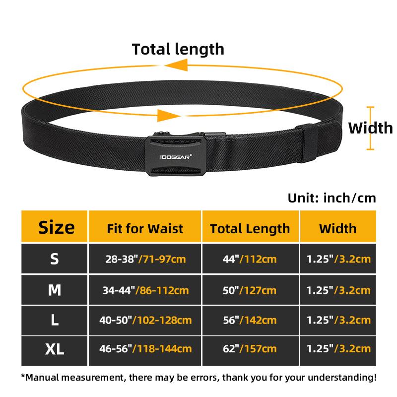 IDOGEAR Men's 1.25" Belt with Adjustable Metal Ratchet Buckle 1000D Nylon Duty CCW Belts 3443 SpringStatements
