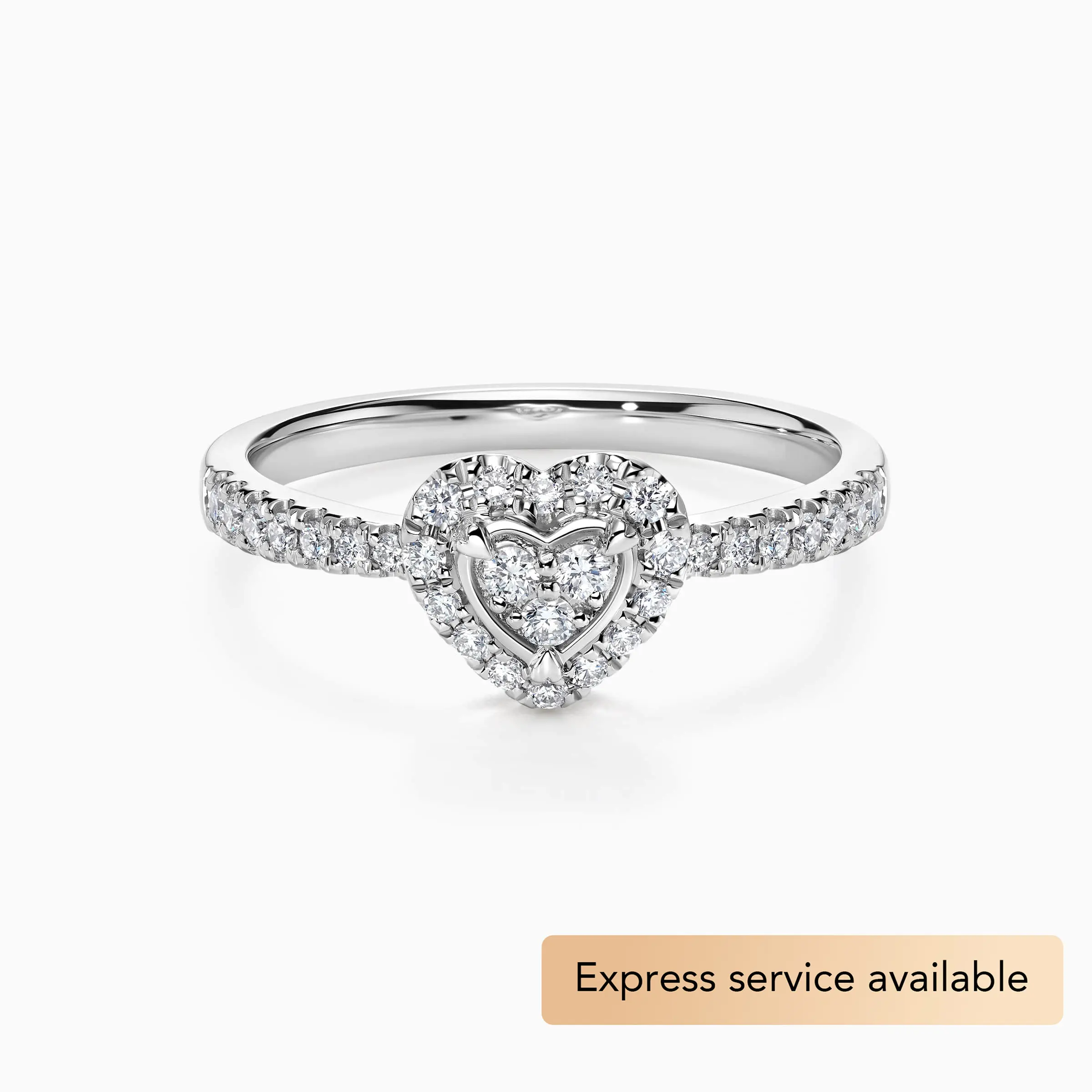 DARRY Heart shaped Halo Micro-Suspension Pavé Engagement Ring
