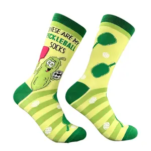 Women's These Are My Pickleball Socks Funny Sarcastic Graphic Novelty Footwear For Ladies Funny Graphic Socks Comfortable Fitted Spandex Cotton