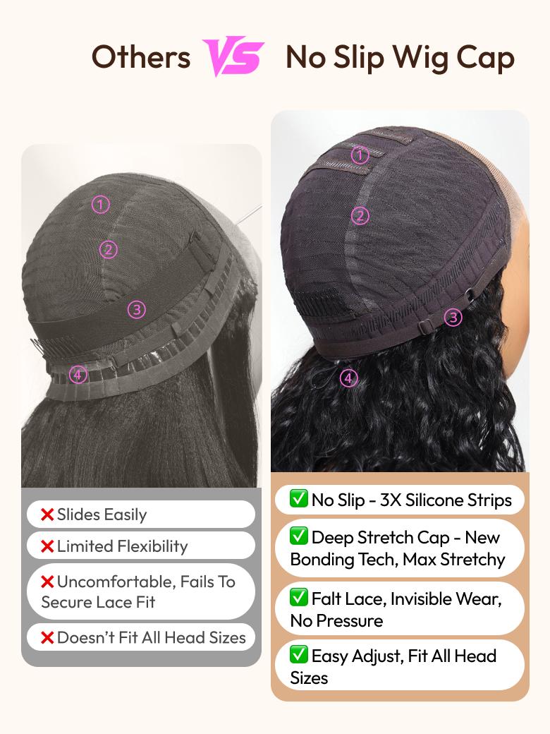 UNice Byebye Slip Balayage Highlight Loose Wave Wig 7x5 HD Lace Closure Human Hair Wigs with Drawstring Easy to Install Beginners Friendly