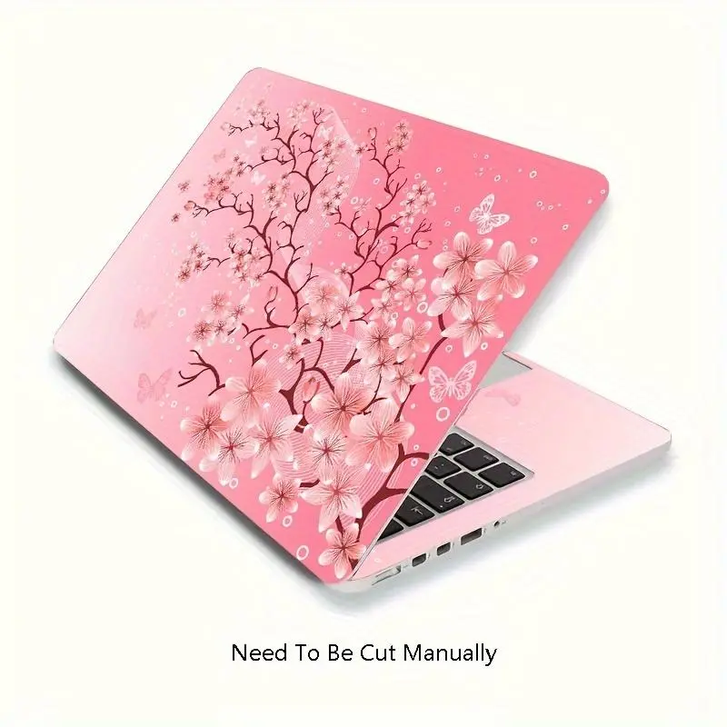 Cherry Blossom Pattern Laptop Sticker, PVC Laptop Sticker, Laptop Protective Sticker, Compatible with HP, Dell, Samsung, Lenovo, ASUS, Decorative Stickers