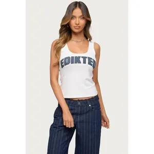 Edikted Girly Ribbed Tank Top