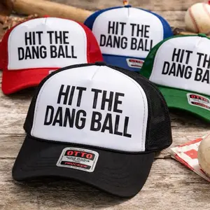 Hit The Dang Ball Baseball/Softball Mom Hat | Boutique Beaded Trucker Cap | Game Day Mama Hat | Lightweight Foam Front