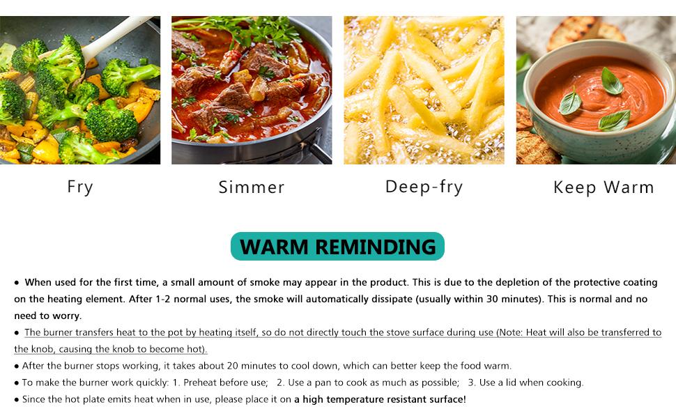 CUSIMAX 1800W Portable Electric Hot Plate with Infrared Cooktop Double Burner Fast Heating Safety Shutdown Function for Kitchen Household Appliances Induction Stovetop Countertop electric stove hot plate Cast-Iron Stainless Steel Single gestove Range