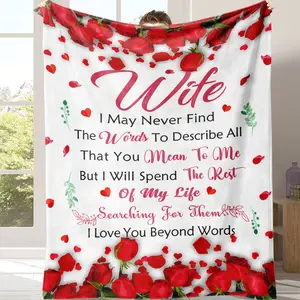 A gift for beloved wives and girlfriends, flannel blankets, anniversary romantic gifts exclusively for women. This is the best gift for couples, children, parents, and friends on Valentine's Day, which can convey deep love.