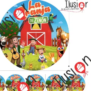 La Granja de Zenón Transfer Sheets for Gelapaletas with Barn Animals and Children Characters N1