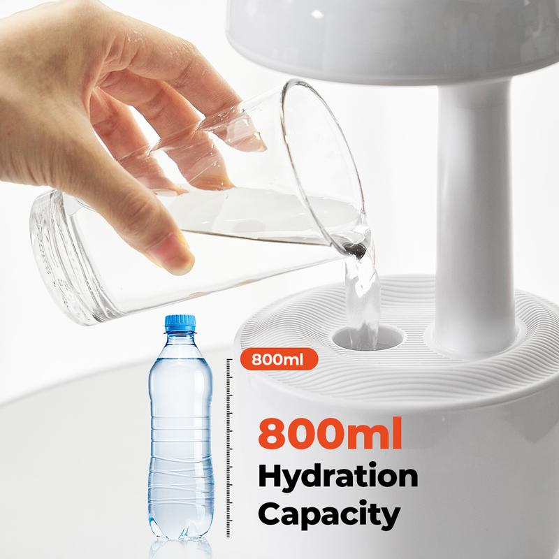 【Valentine’s Day Gifts – MUNBYN  Mushroom Anti Gravity Humidifier】 Water Drop Humidifier with Multi Colors Night Lights for Bedroom, Home & Office, Auto Power-off protection with 8 Hours Battery Life, Quiet Diffuser with 38db, Air Humidifier Gift