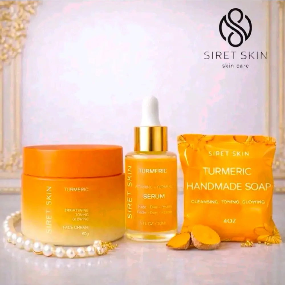 SIRET SKIN Turmeric Glow Trio – Face Cream, Serum & Handmade Soap