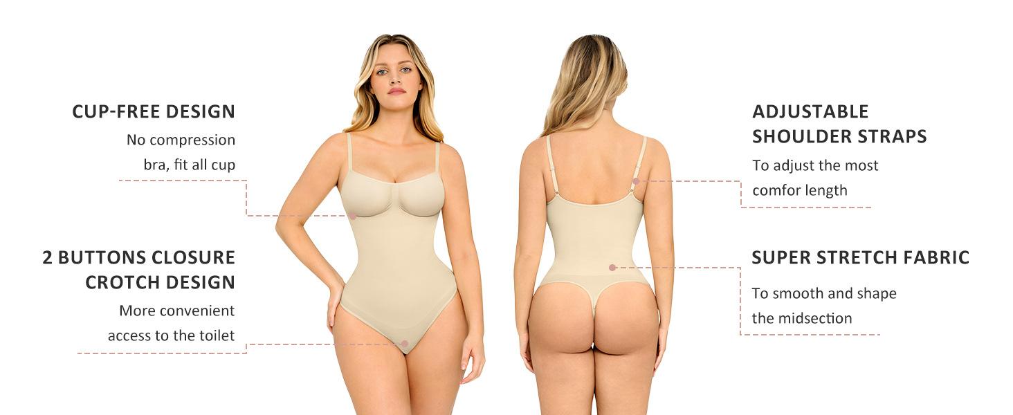 Women's Seamless Shaping Long Sleeve Thong Comfortable Bodysuit for Tops and Underwear Lady Comfort Basic Springtok