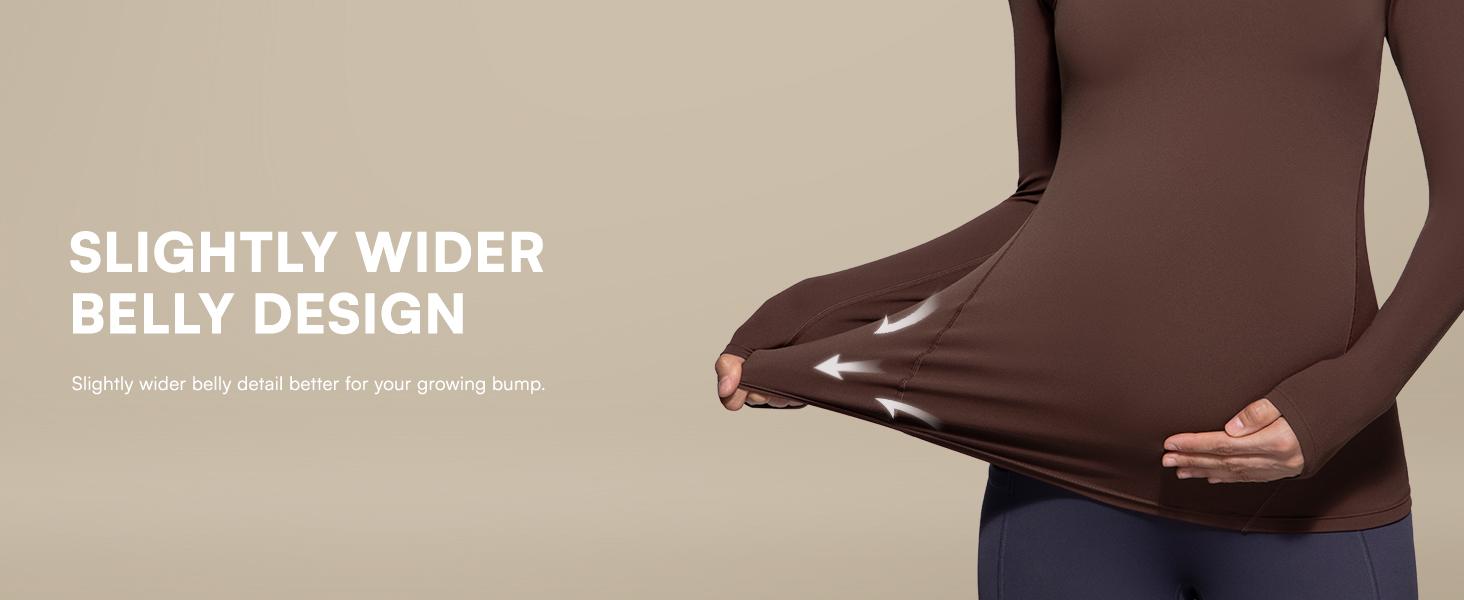 POSHDIVAH Women's Maternity Long Sleeve T Shirts Scoop Neck Pregnancy Tee Top Mama Clothes maternity top