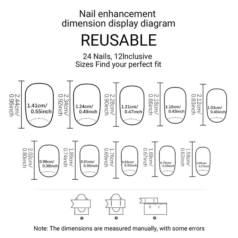 96pcs Short Oval Heart Bow False Nails Set, Removable Press-On Acrylic Nails, Y2K Style, Perfect for Women, Valentine's Day, Fall Winter
