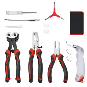 8Pcs Glass Cutting Tool, Glass Cutter 2-20MM, 8inch Tile Nippers, 8inch Glass Running Pliers with Curved Jaws, 6" Breaker Grozer Pliers, Glass Cutter Kit for Stained Glass, Tiles, Mosaic Cutting - Home Improvement.