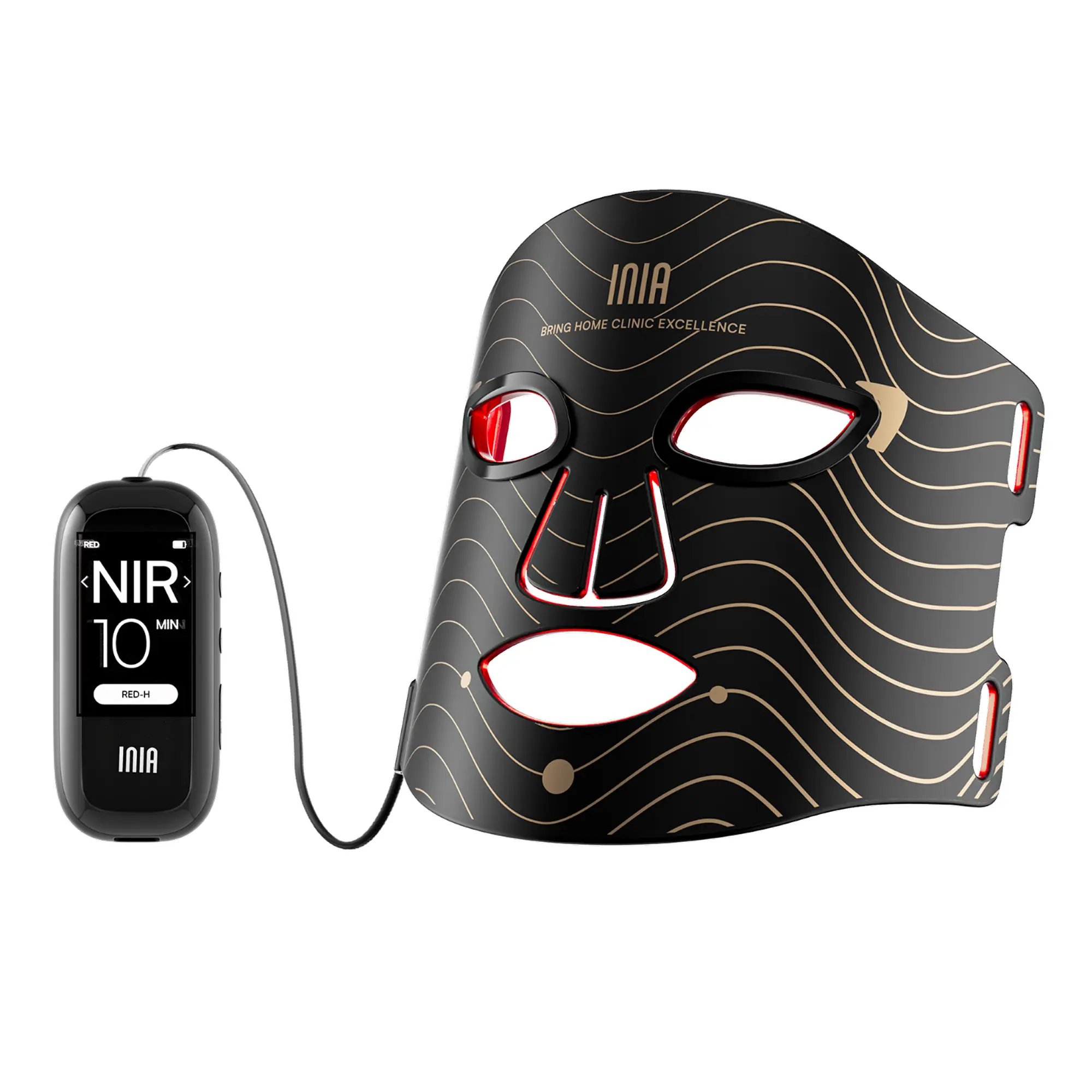 INIA GLOW 2 Red Light Therapy Mask , 4 Light Modes with 850nm NIR, 2600mAh Rechargeable LED Face Mask for Skincare at Home and Travel, Mother's Day Special Gift