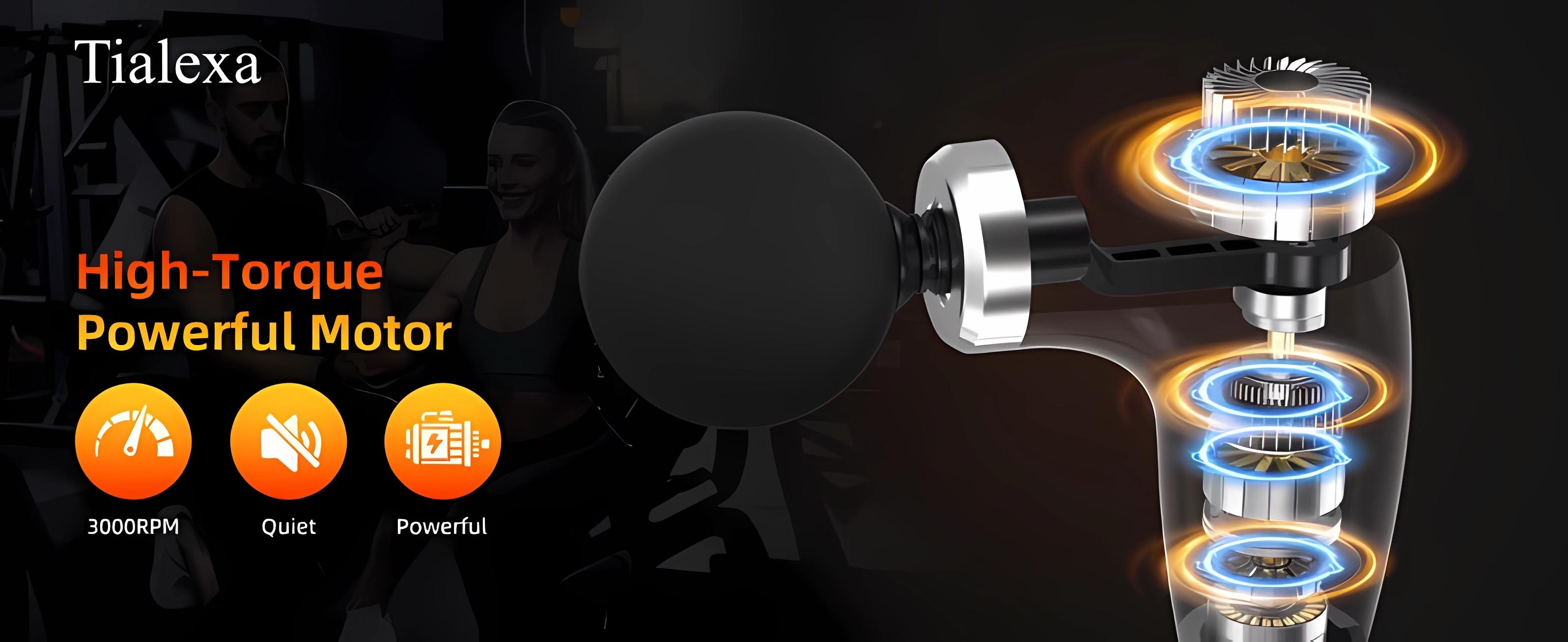 Extended Handle Massage Gun for Full Body Use | 9 Levels of Intensity & 4 Massage Heads | Quiet Motor with Long Reach Handle for Back, Neck, Waist & Legs | Portable Percussion Massager for Daily Use, Travel & Home Comfort gifts