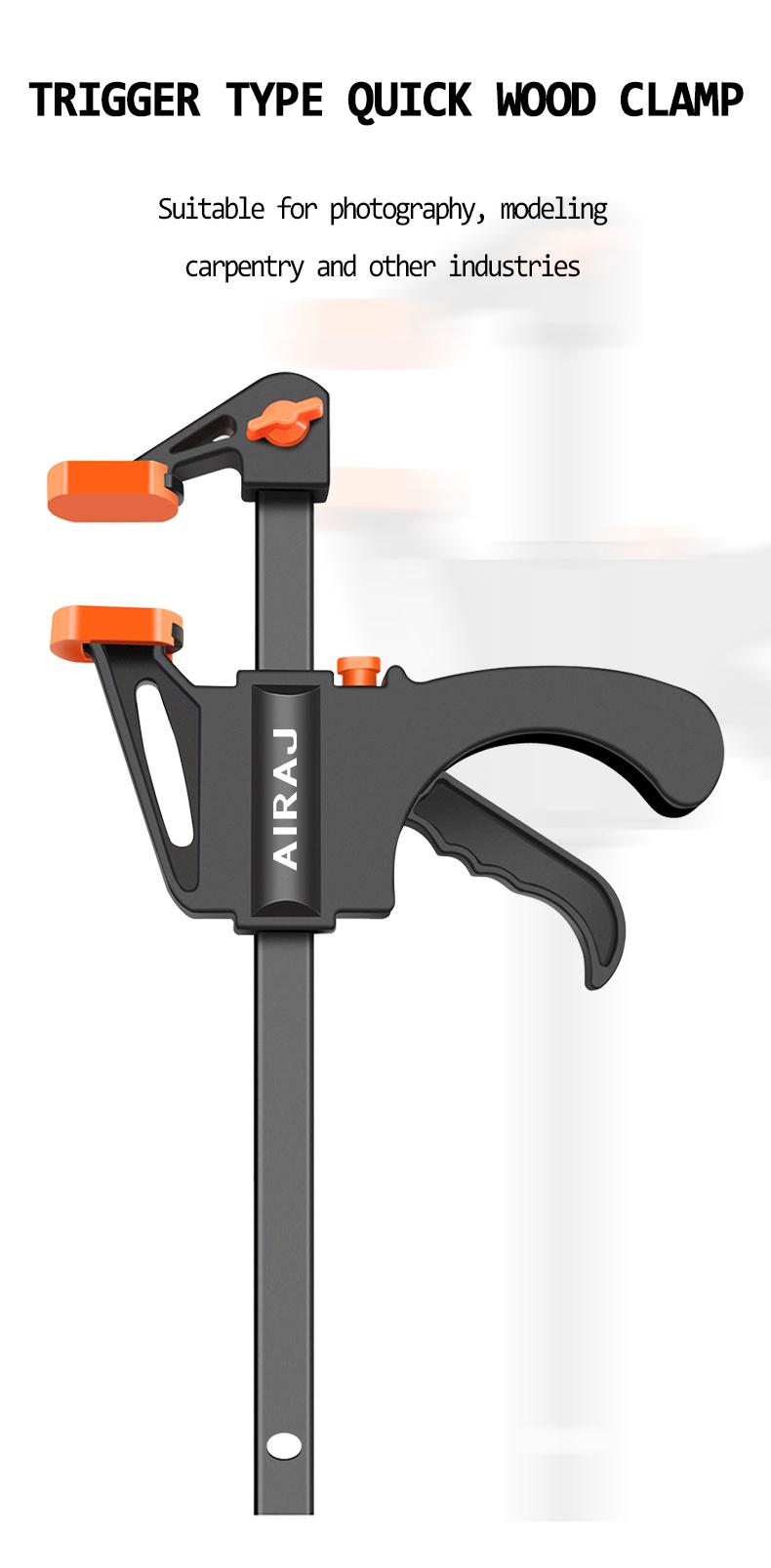 AIARJ Clamp, 10pcs Woodworking F Clamp 4Inch Bar F Clamps Clip Wood Carpenter Tool Grip Quick Ratchet Release Squeeze Woodworking DIY Hand Tool Kit Projects Safety