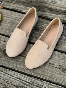 Women's Solid Color Pointed Toe Flat Shoes, Soft Sole Flats, Casual Comfortable Slip on Shoes, All-match Commuter Shoes for Work & Daily Wear