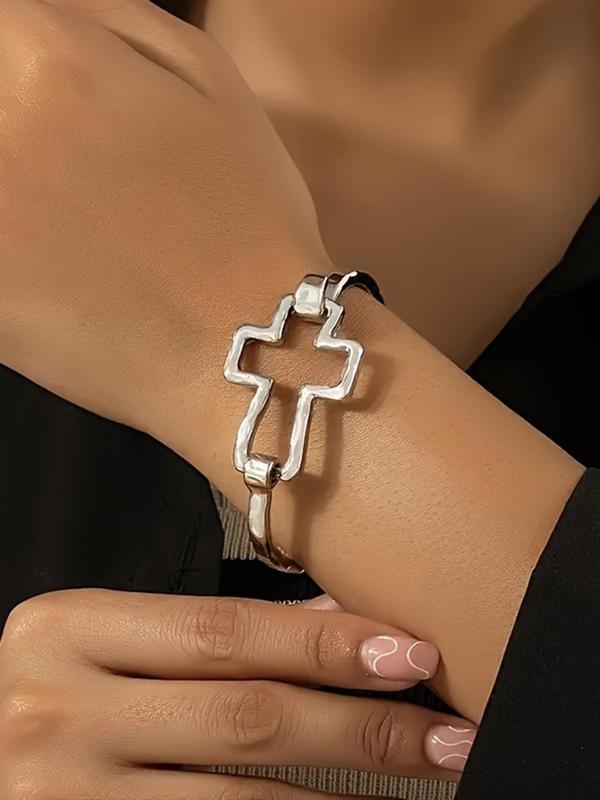 Cute Cross Design Bangle Bracelet Fashion Jewelry for Party Daily Clothing Decor Trendy All-match Exquisite Jewelry for Birthday Gift Cute Cross Design Bangle Bracelet Fashion Jewelry for Party Daily Clothing Decor Trendy All-match Exquisite Jewelry for Birthday Gift