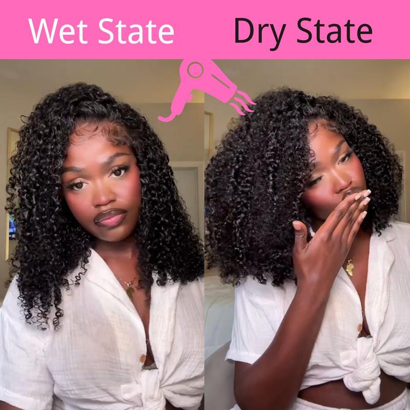 [Free Upgraded 7x6 Lace] MENGLLE 4C Baby Hair Kinky Curly 7x6 Pre Cut Lace Front Wig Wear and Go Glueless 200%/250% Density Human Hair Wigs Beginner Friendly#springfresh#GiftedInLove