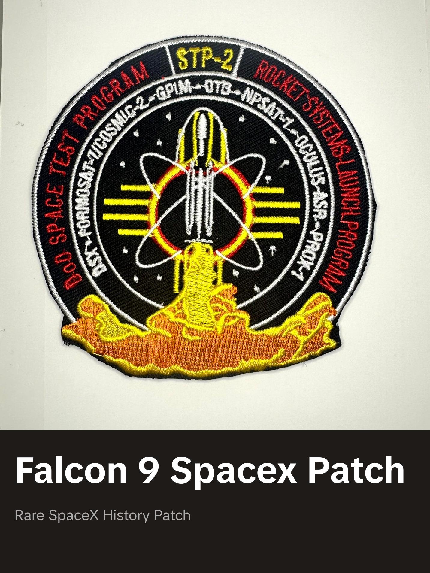 FALCON 9 FORMOSAT-5 SPACEX PATCH 3.5 DOD SPACE TEST PROGRAM MISSION LAUNCH