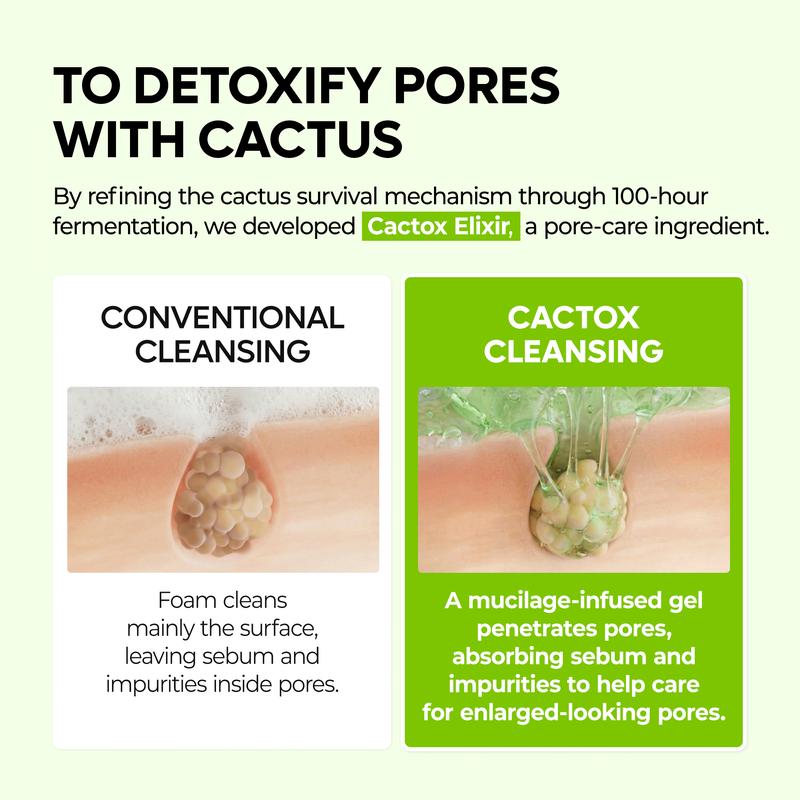 [Dr.Melaxin Official] CACTOX Pore Relief Gel Cleanser 120ml with Cactus Cooling & Dehydrated Pore Care
