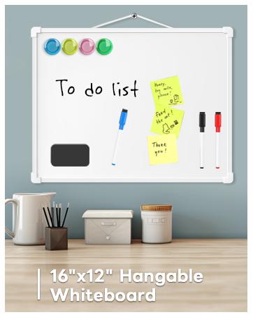 MaxGear 16"x12" Double-Sided Monthly Calendar Dry Erase Board for Wall Hanging Whiteboard with 3 Markers & 4 Magnets Portable for Students Planning Drawing Memo To-Do List