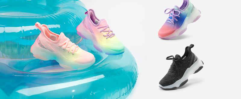 Dream Pairs Girls Slip-On Sneakers Kids Sparkle Lightweight Jelly Sole Walking Shoes