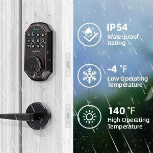 ARPHA D180 Keyless Door Lock with 50/100 Codes, Smart Lock with Anti Peeping Password, Keypad Deadbolt One Touch Locking, Auto Lock, Easy Install.Multiple styles to choose from, APP version&no APP version; With door handle&without door handle
