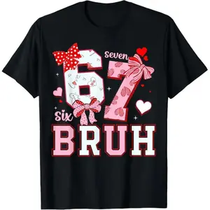 Funny Six Seven Meme Valentines T Shirt for Women Girls Kids