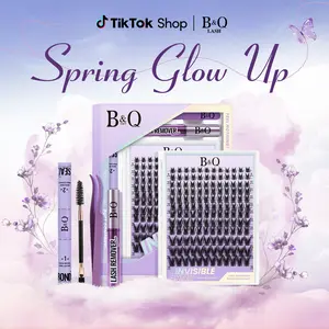 Victory Lash Kit l B&Q 0.05mm Invisible Band,144pcs Individual Spiky Manga Clusters,C Curl for DIY Eyelashes Extension,Waterproof Long Lasting Outdoorfun Makeup Cosmetic Vacation Lash