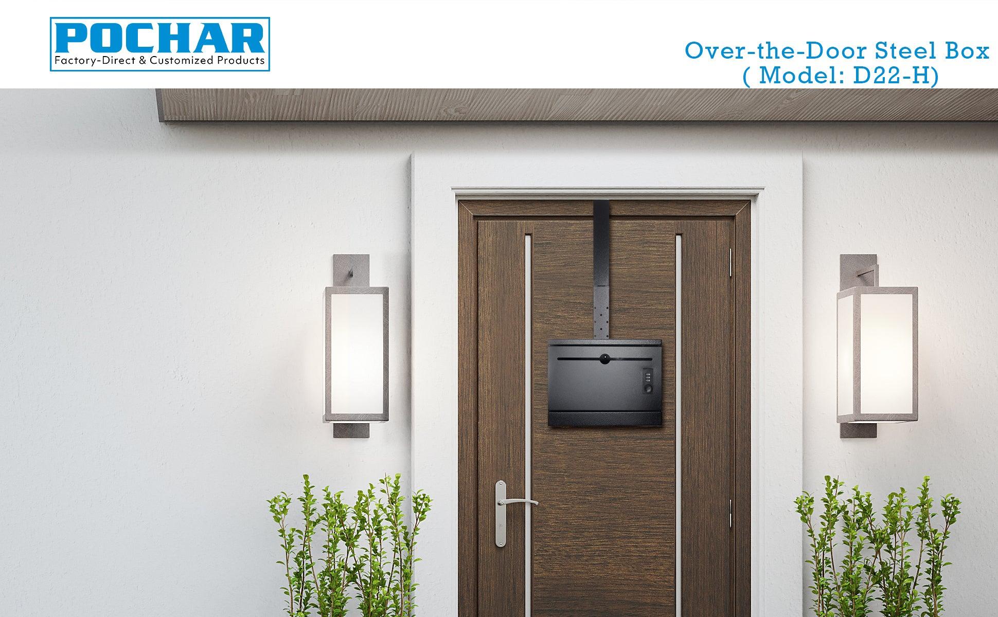 D22H - Over The Door Steel Drop Box with Combination Lock (Black)