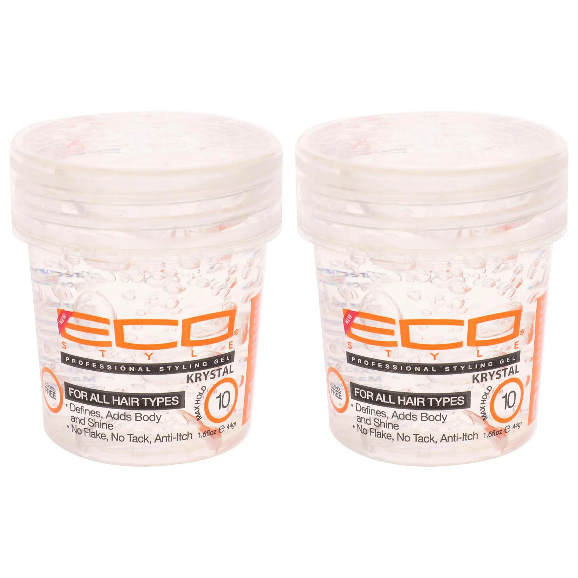 Eco Style Krystal Gel by Ecoco, Unisex Hair Styling Gel, 1.6 fl oz, Pack of 2