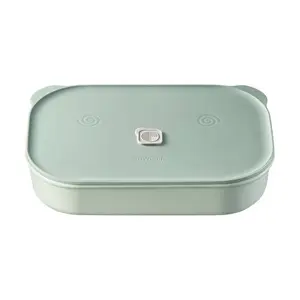 BUYDEEM Ceramic Bento Box for Steamer, 24cm Multi-functional Food Container, Piggy Box Lunch Box, Light Green CT3008