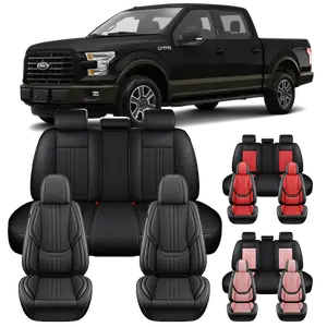 Full Set Leather Car Seat Covers for Ford F-150 - Black & Red Options - Premium Quality Protection