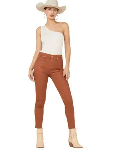 7 For All Mankind Women's Coated Faux Leather Ankle Skinny Jeans - 7U040352