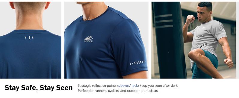 G Gradual Men's UPF 50+ Sun Protection Dry Fit Workout Gym T-Shirts Rash Guard Swim Shirts Moisture Wicking Tops for Athletic, Beach, Hiking  Outdoor Wear