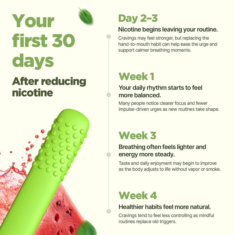 Chewable Breather PUFF-BARS Aromatherapy Essential Oil with Refills Craving Puffer Relief Help for Quitting Bad Habits