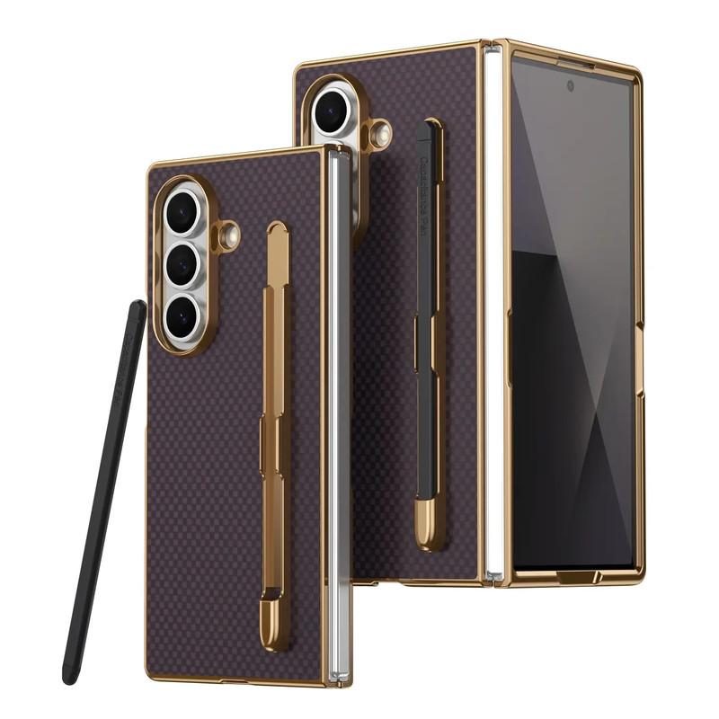 Compatible with Z Fold7/Z Fold6/Z Fold5/Z Fold4 grid pattern with stand touchscreen phone case-HN310-5