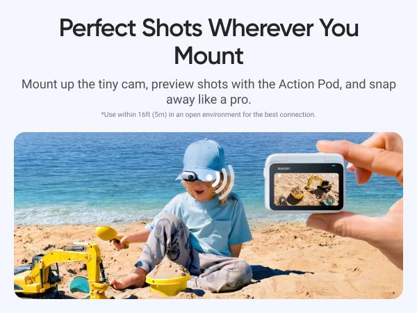 Insta360 GO 3S - 128 GB 4K Tiny Portable Vlogging Camera, Hands-Free POVs, Mount Anywhere, Stabilization, 140 Min Battery Life, 10m Waterproof, Apple Find My, Pet POV