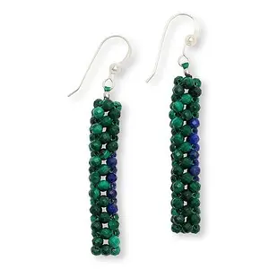 Mine Finds by Jay King Malachite and Lapis Beaded Drop Earrings