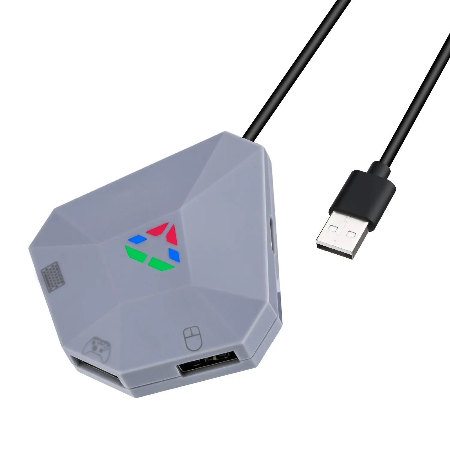 Mcbazel Compact Console Game Mouse and Keyboard Converter - Plug-and-Play ABS Plastic Gaming Accessory with Multi-Port Connection, Bright Lights Show Each Connection, Includes Manual for Nintendo Switch, Xbox Series, PS4, PS3, PC Devices, Multi-Platforms
