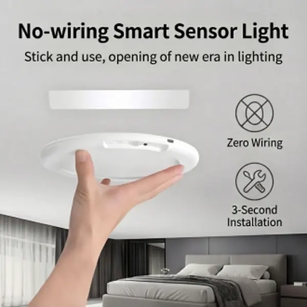 Motion Sensor Rechargeable Ceiling Light with Remote Control, 2-Pack Wireless Battery Operated LED Light, Magnetic Installation, 3 Color Modes Adjustable Brightness for Closet, Laundry Room, Hallway, Kitchen, Bedroom Lighting mother ideal Cordless Lamp