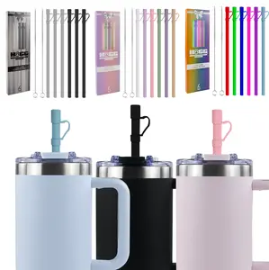 12" SILICONE STRAW W/ COVER & 2 CLEANERS (6 PACK) 12" SILICONE STRAW W/ COVER & 2 CLEANERS (6 PACK)