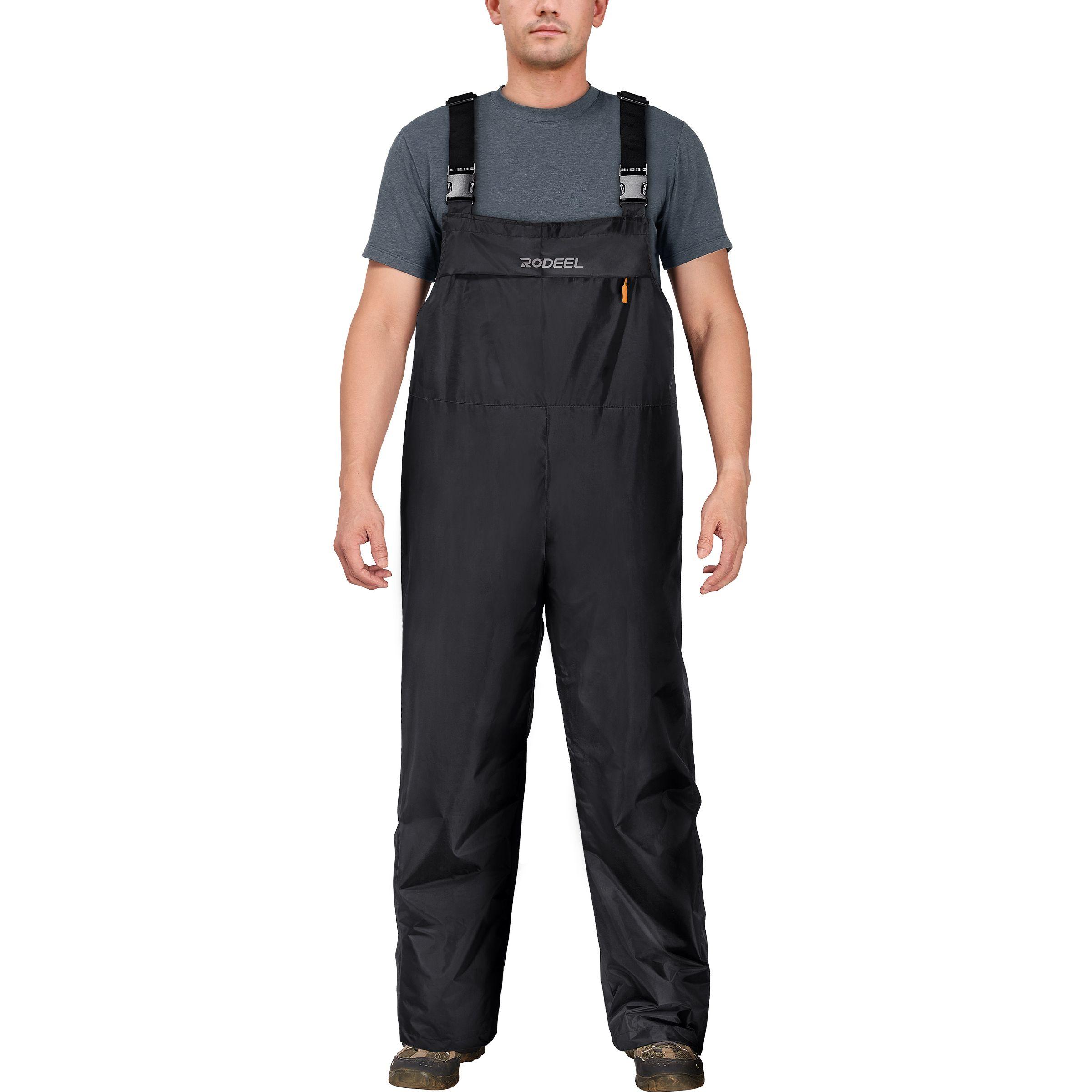 RODEEL 717 Waterproof Bib Overalls Men Durable Rainwear with Adjustable Suspenders and Chest Pocket Relaxed Fit Pants Workwear for Outdoor Hiking Fishing Boating Car Washing Construction Landscaping Gardening Workwear Menswear, Holiday Gift