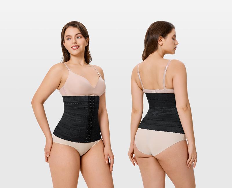 Nebility Women's Breathable Sports Belt Shapewear - Double Waist Band, Basic Comfort Compression with Tummy Tuck, Minimalist Fit Adjustable Waistband Body Shaping Set