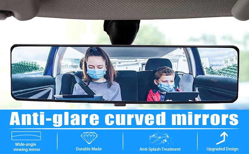 Rear View Mirror, Universal 11.81 Inch Panoramic Convex Interior Clip-on Wide Angle Mirror to Reduce Blind Spot Effectively for Car SUV Trucks -Clear Rear View Mirror, Universal 11.81 Inch Panoramic Convex Interior Clip-on Wide Angle Mirror to Reduce Blind Spot Effectively for Car SUV Trucks -Clear