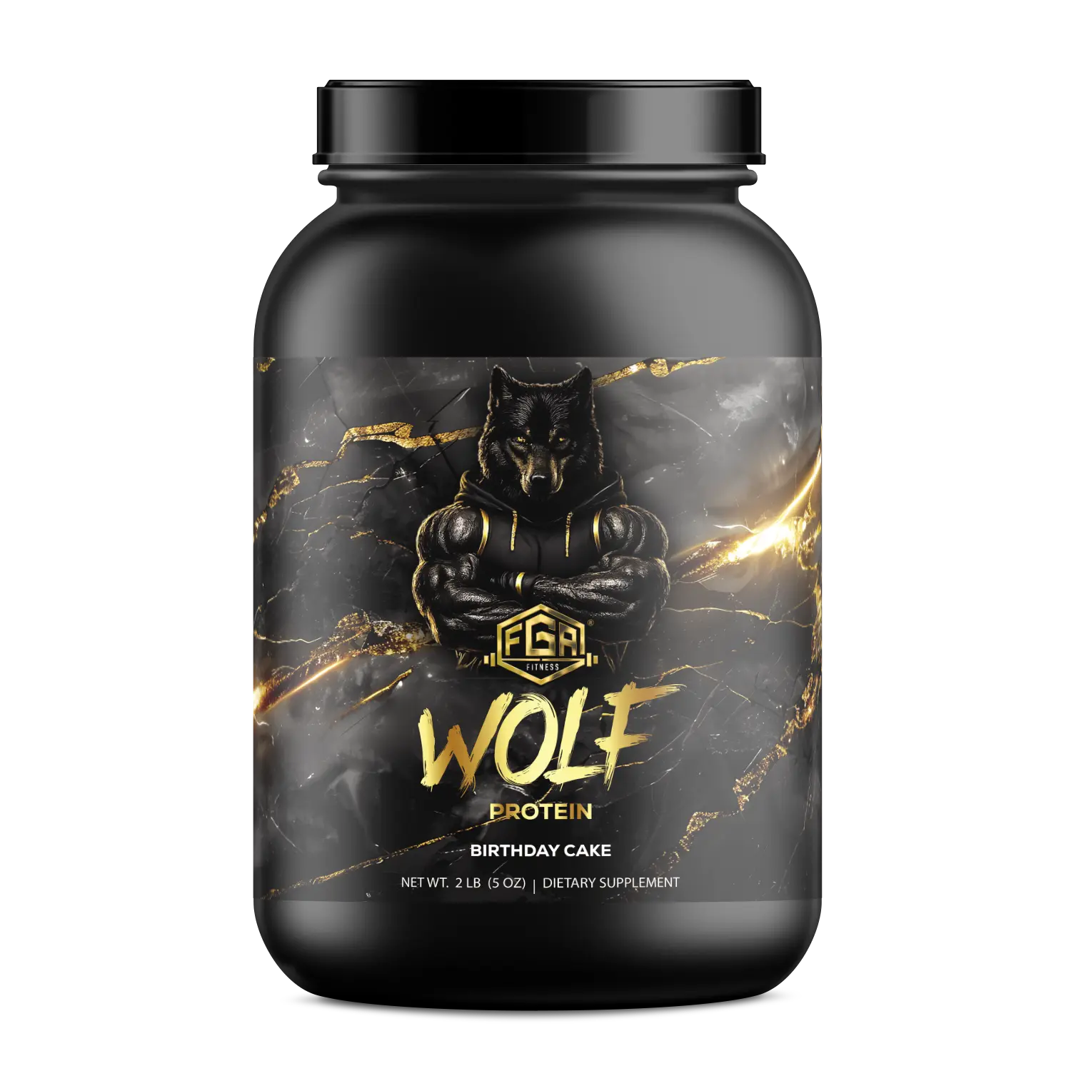 FGA Wolf Concentrated Powder Protein Supplement - Fitness, Dietary Birthday Cake Flavor Option for Adults